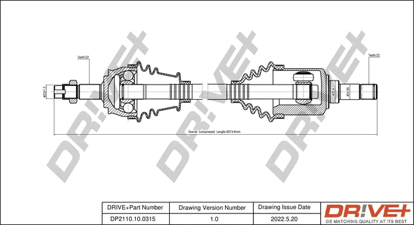 Arbre de transmission Dr!ve+ DP2110.10.0315