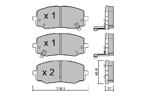 Kit de plaquettes de frein, frein à disque AISIN BPHY-1005