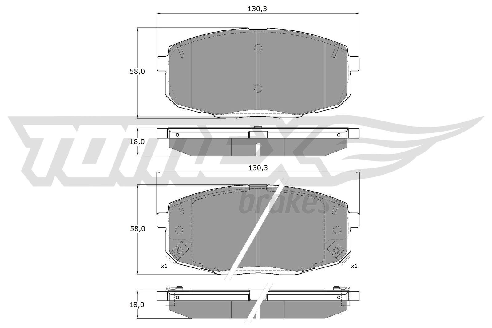 Kit de plaquettes de frein, frein à disque TOMEX Brakes TX 14-991