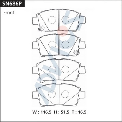 Kit de plaquettes de frein, frein à disque ADVICS SN686P
