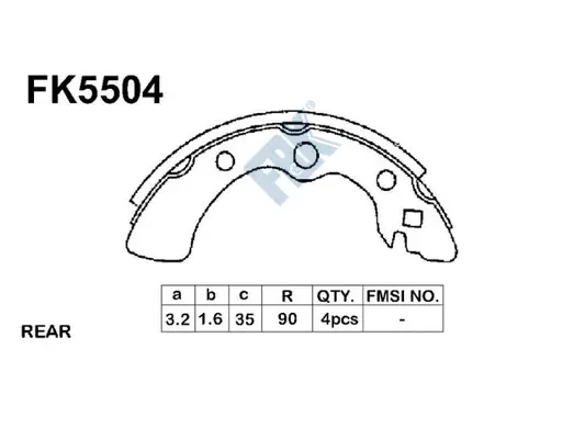 Jeu de mâchoires de frein FBK FK5504