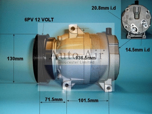 Compresseur, climatisation AUTO AIR GLOUCESTER 14-1038