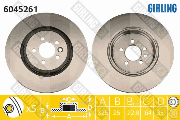 Disque de frein GIRLING 6045261