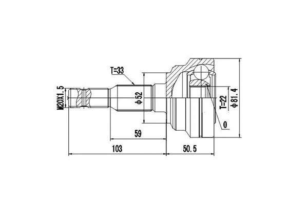 Jeu de joints, arbre de transmission DYNAMATRIX DCV844030