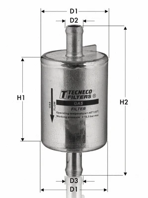Filtre à carburant TECNECO FILTERS GAS46001
