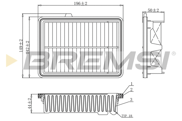 Filtre à air BREMSI FA1079