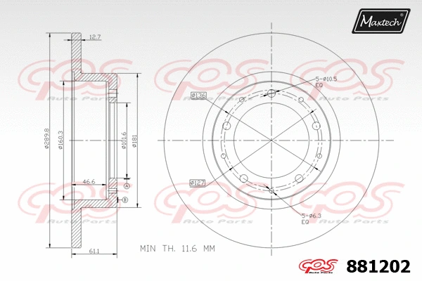 Disque de frein MAXTECH 881202
