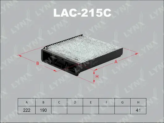 Filtre, air de l'habitacle LYNXAUTO LAC-215C