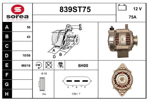 Alternateur STARTCAR 839ST75