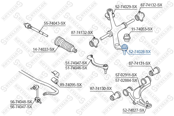 Rotule de suspension STELLOX 52-74028-SX