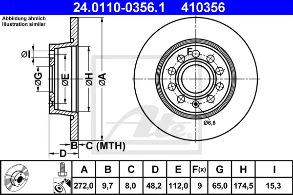 Disque de frein ATE-APAC 24.0110-0356.1