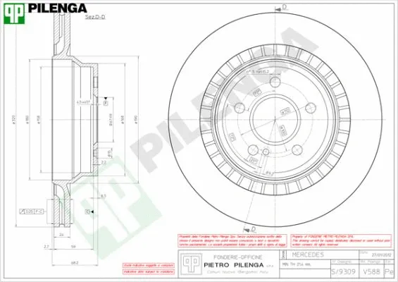 Disque de frein PILENGA V588