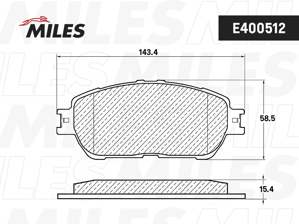 Kit de plaquettes de frein, frein à disque MILES E400512