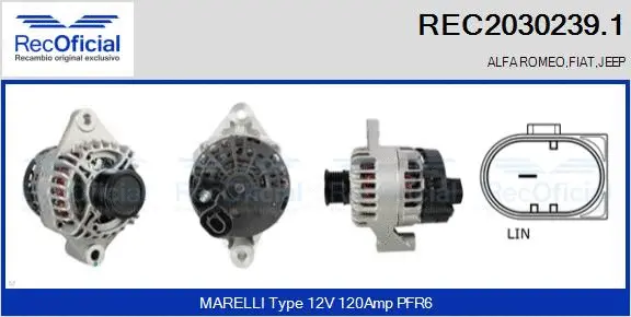 Alternateur RECOFICIAL REC2030239.1