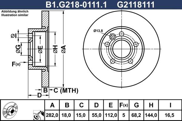 Disque de frein GALFER B1.G218-0111.1