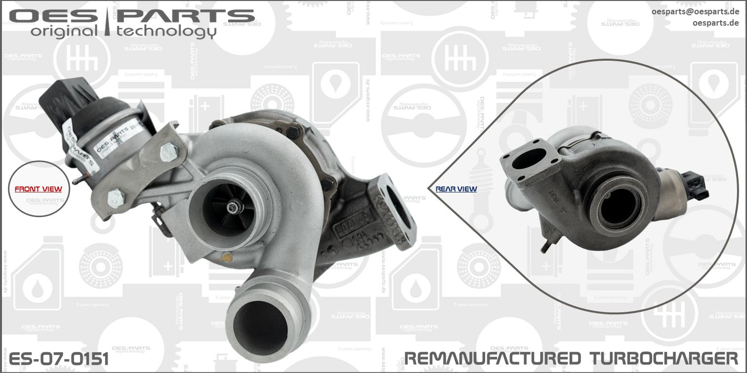 Turbocompresseur, suralimentation OES PARTS ES-07-0151