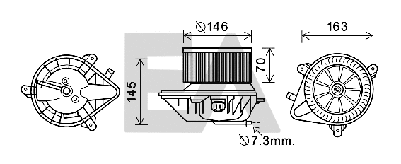 Moteur électrique, pulseur d'air habitacle EACLIMA 42A10004