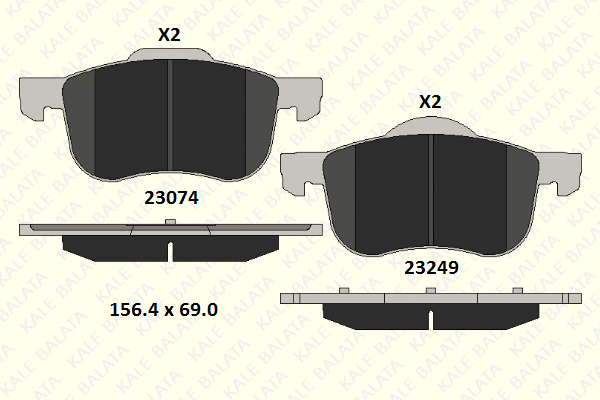 Kit de plaquettes de frein, frein à disque KALE 23074 189 05