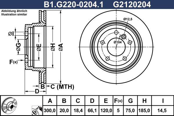 Disque de frein GALFER B1.G220-0204.1