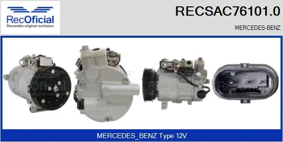Compresseur, climatisation RECOFICIAL RECSAC76101.0
