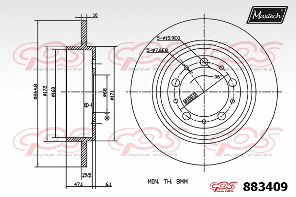 Disque de frein MAXTECH 883409