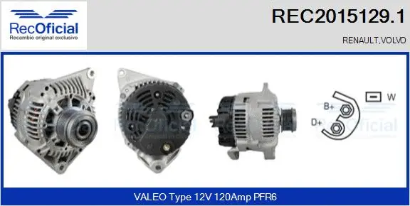 Alternateur RECOFICIAL REC2015129.1