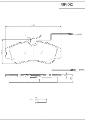 Kit de plaquettes de frein, frein à disque FI.BA FBP4002
