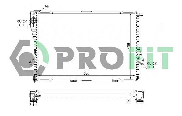 Radiateur, refroidissement du moteur PROFIT PR 0071A1
