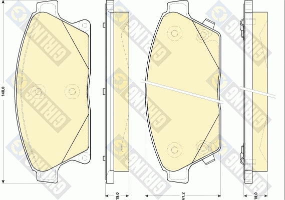 Kit de plaquettes de frein, frein à disque GIRLING 6118479