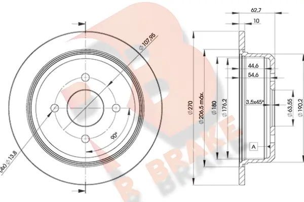 Disque de frein R BRAKE 78RBD25951