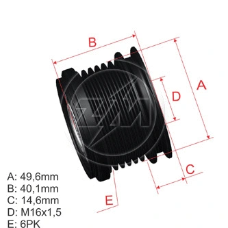 Poulie roue libre, alternateur ZM ZM 96.000.28