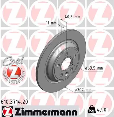 Disque de frein ZIMMERMANN 610.3714.20