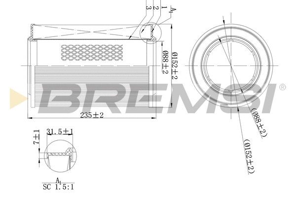 Filtre à air BREMSI FA2111