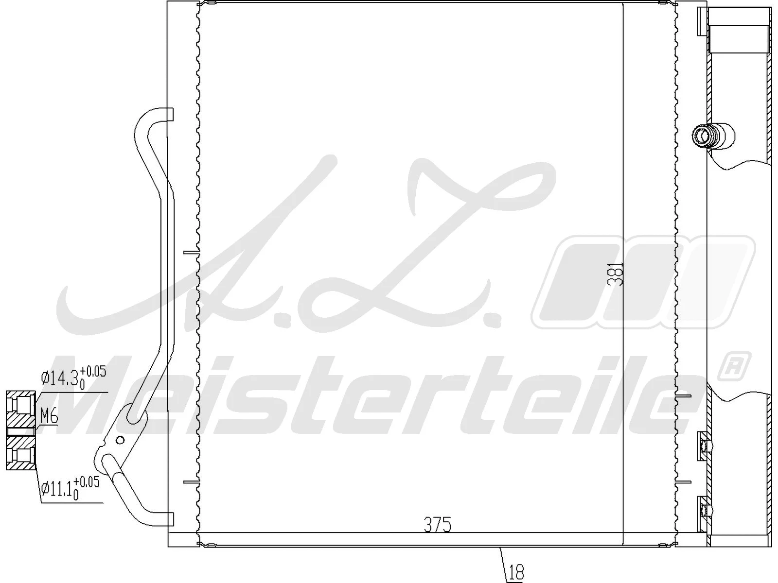 Condenseur, climatisation A.Z. Meisterteile AZMT-45-030-1421