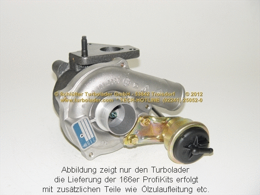 Turbocompresseur, suralimentation SCHLÜTTER TURBOLADER 166-09170
