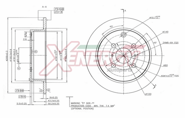 Disque de frein AP XENERGY X601507
