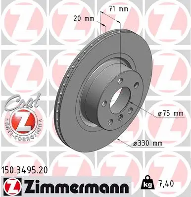 Disque de frein ZIMMERMANN 150.3495.20