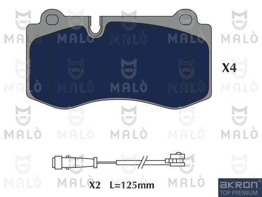 Kit de plaquettes de frein, frein à disque AKRON-MALÒ 1051269