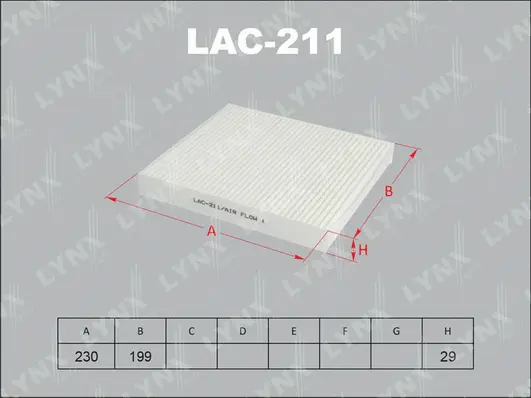 Filtre, air de l'habitacle LYNXAUTO LAC-211