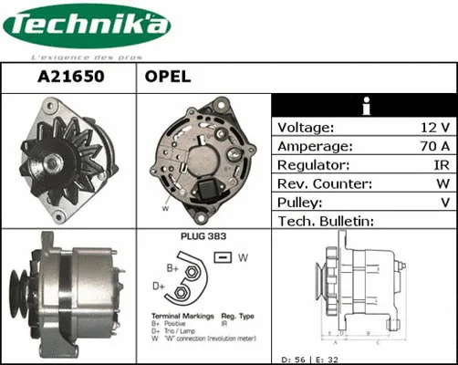 Alternateur Technika A21650