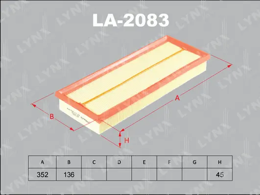 Filtre à air LYNXAUTO LA-2083