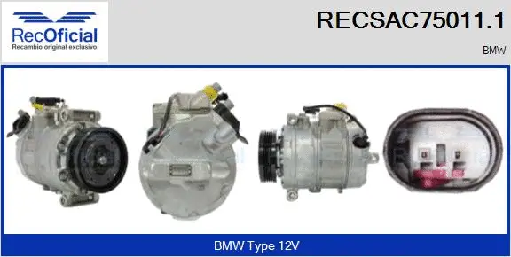 Compresseur, climatisation RECOFICIAL RECSAC75011.1