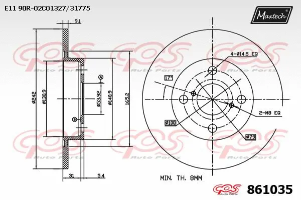 Disque de frein MAXTECH 861035