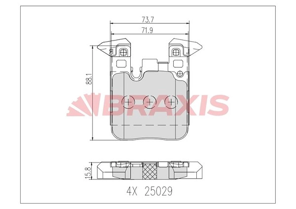 Kit de plaquettes de frein, frein à disque BRAXIS AA0657