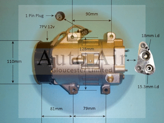 Compresseur, climatisation AUTO AIR GLOUCESTER 14-0084P