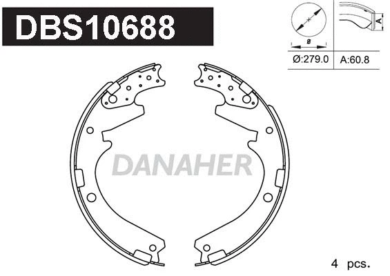 Jeu de mâchoires de frein DANAHER DBS10688
