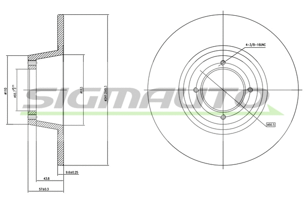 Disque de frein SIGMAUTO DBA559S