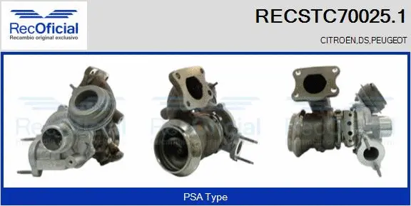 Turbocompresseur, suralimentation RECOFICIAL RECSTC70025.1