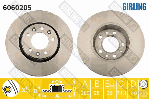 Disque de frein GIRLING 6060205