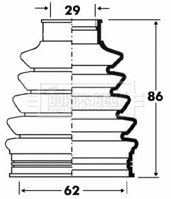 Jeu de joints-soufflets, arbre de commande BORG & BECK BCB2882